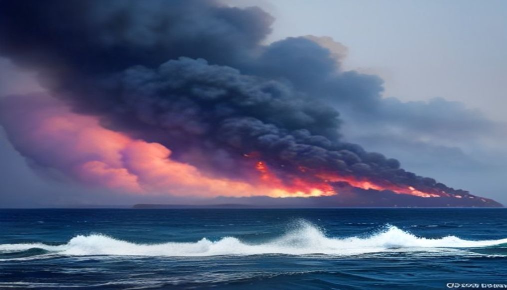 Hundreds escape Greek wildfire by sea as blazes continue across Europe — editorial image